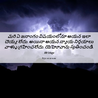 Picture 06 - కీర్తన 147:20 TELIRV - మరి ఏ జనాంగం - Bible Verse Picture