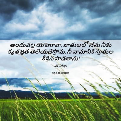 Picture 06 - కీర్తన 18:49 TELIRV - అందువల్ల యెహోవా, - Bible Verse Picture