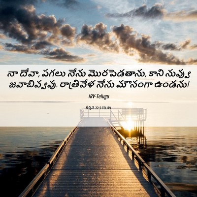 Picture 06 - కీర్తన 22:2 TELIRV - నా దేవా, పగలు నేను - Bible Verse Picture