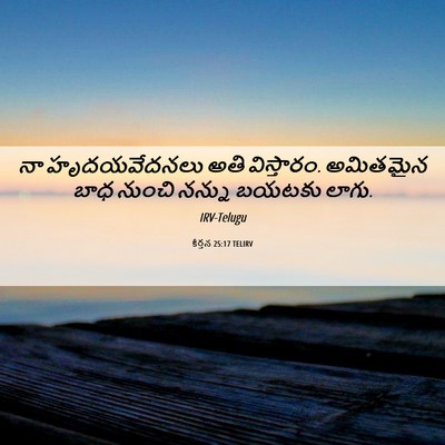 Picture 06 - కీర్తన 25:17 TELIRV - నా హృదయవేదనలు అతి - Bible Verse Picture