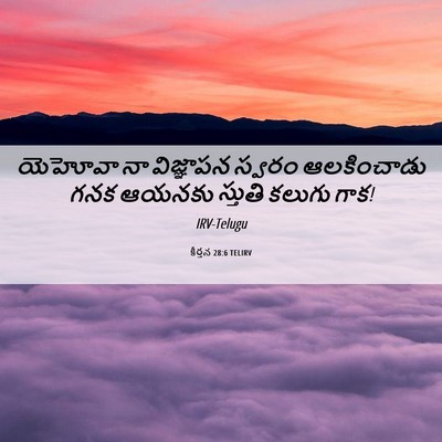 Picture 06 - కీర్తన 28:6 TELIRV - యెహోవా నా - Bible Verse Picture