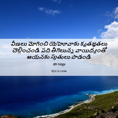 Picture 06 - కీర్తన 33:2 TELIRV - వీణలు మోగించి - Bible Verse Picture