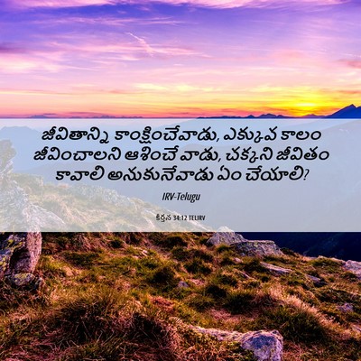 Picture 06 - కీర్తన 34:12 TELIRV - జీవితాన్ని - Bible Verse Picture