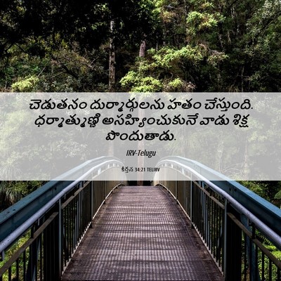 Picture 06 - కీర్తన 34:21 TELIRV - చెడుతనం - Bible Verse Picture