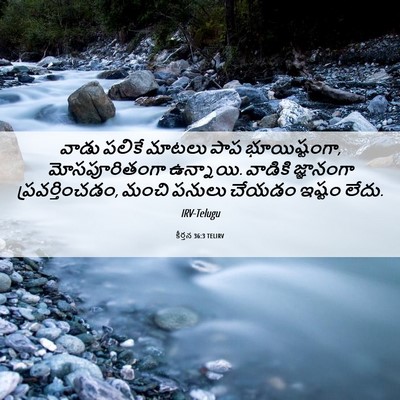 Picture 06 - కీర్తన 36:3 TELIRV - వాడు పలికే మాటలు - Bible Verse Picture