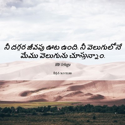 Picture 06 - కీర్తన 36:9 TELIRV - నీ దగ్గర జీవపు ఊట - Bible Verse Picture