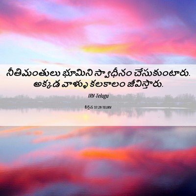 Picture 06 - కీర్తన 37:29 TELIRV - నీతిమంతులు భూమిని - Bible Verse Picture