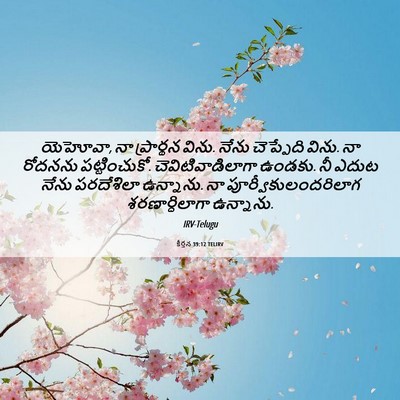 Picture 06 - కీర్తన 39:12 TELIRV - యెహోవా, నా - Bible Verse Picture