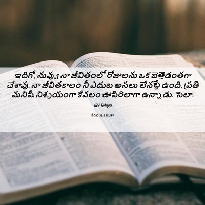 Picture 06 - కీర్తన 39:5 TELIRV - ఇదిగో, నువ్వు నా - Bible Verse Picture