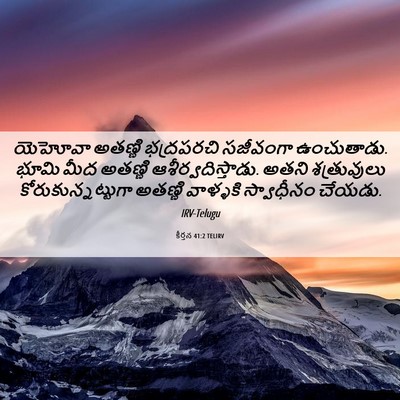 Picture 06 - కీర్తన 41:2 TELIRV - యెహోవా అతణ్ణి - Bible Verse Picture