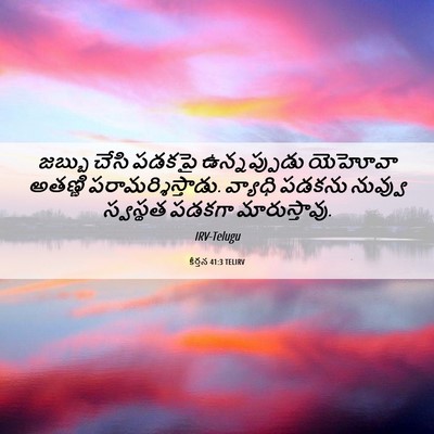 Picture 06 - కీర్తన 41:3 TELIRV - జబ్బు చేసి పడకపై - Bible Verse Picture