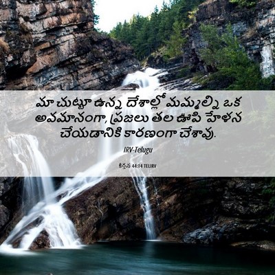 Picture 06 - కీర్తన 44:14 TELIRV - మా చుట్టూ ఉన్న - Bible Verse Picture