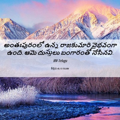Picture 06 - కీర్తన 45:13 TELIRV - అంతఃపురంలో ఉన్న - Bible Verse Picture