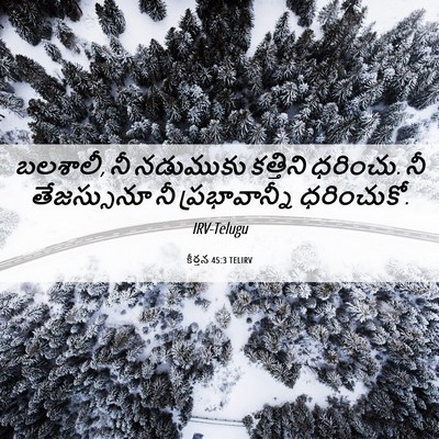 Picture 06 - కీర్తన 45:3 TELIRV - బలశాలీ, నీ నడుముకు - Bible Verse Picture