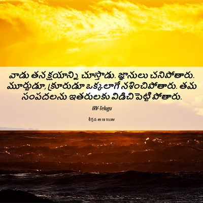 Picture 06 - కీర్తన 49:10 TELIRV - వాడు తన క్షయాన్ని - Bible Verse Picture