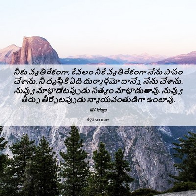 Picture 06 - కీర్తన 51:4 TELIRV - నీకు వ్యతిరేకంగా, - Bible Verse Picture