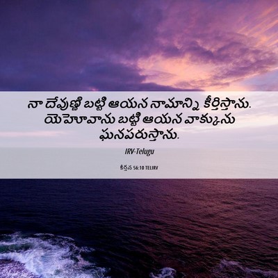 Picture 06 - కీర్తన 56:10 TELIRV - నా దేవుణ్ణి బట్టి - Bible Verse Picture