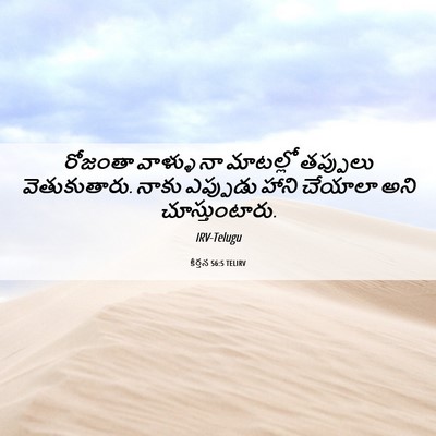 Picture 06 - కీర్తన 56:5 TELIRV - రోజంతా వాళ్ళు నా - Bible Verse Picture