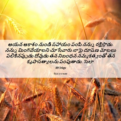 Picture 06 - కీర్తన 57:3 TELIRV - ఆయన ఆకాశం నుండి - Bible Verse Picture
