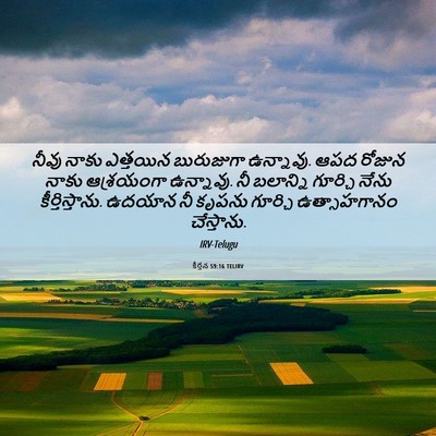 Picture 06 - కీర్తన 59:16 TELIRV - నీవు నాకు ఎత్తయిన - Bible Verse Picture