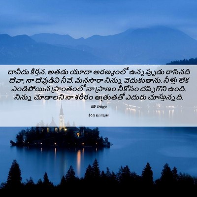 Picture 06 - కీర్తన 63:1 TELIRV - దావీదు కీర్తన. - Bible Verse Picture