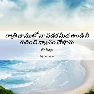 Picture 06 - కీర్తన 63:6 TELIRV - రాత్రి జాముల్లో - Bible Verse Picture