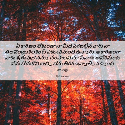 Picture 06 - కీర్తన 69:4 TELIRV - ఏ కారణం లేకుండా నా - Bible Verse Picture