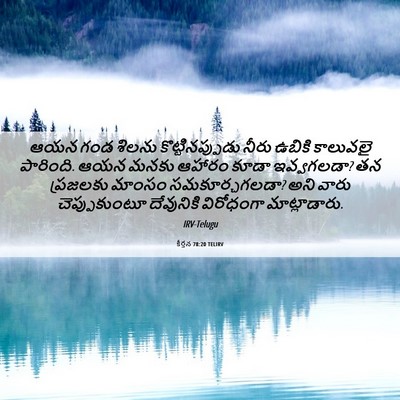Picture 06 - కీర్తన 78:20 TELIRV - ఆయన గండ శిలను - Bible Verse Picture