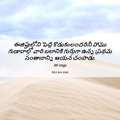 Picture 06 - కీర్తన 78:51 TELIRV - ఈజిప్టులోని పెద్ద - Bible Verse Picture