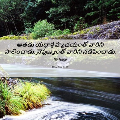 Picture 06 - కీర్తన 78:72 TELIRV - అతడు యథార్థ - Bible Verse Picture