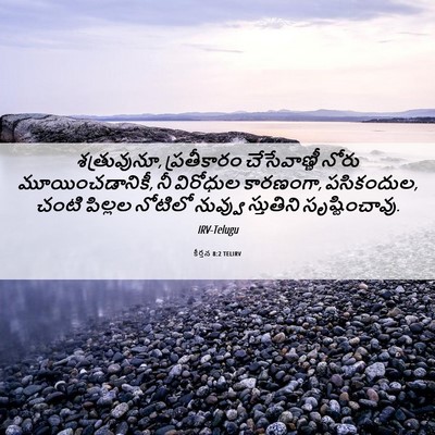 Picture 06 - కీర్తన 8:2 TELIRV - శత్రువునూ, - Bible Verse Picture