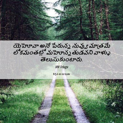 Picture 06 - కీర్తన 83:18 TELIRV - యెహోవా అనే - Bible Verse Picture
