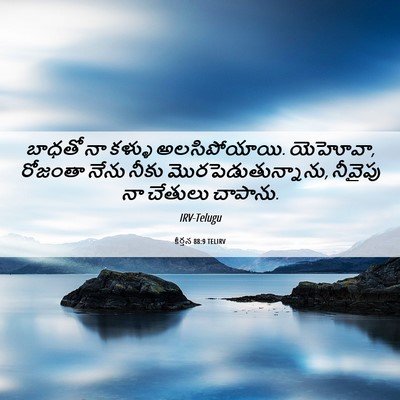 Picture 06 - కీర్తన 88:9 TELIRV - బాధతో నా కళ్ళు - Bible Verse Picture