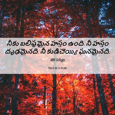 Picture 06 - కీర్తన 89:13 TELIRV - నీకు బలిష్టమైన - Bible Verse Picture