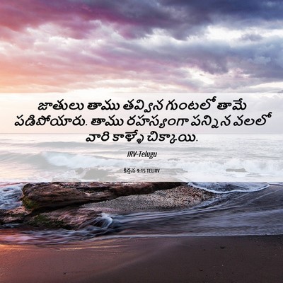 Picture 06 - కీర్తన 9:15 TELIRV - జాతులు తాము - Bible Verse Picture