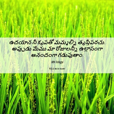Picture 06 - కీర్తన 90:14 TELIRV - ఉదయాన నీ కృపతో - Bible Verse Picture