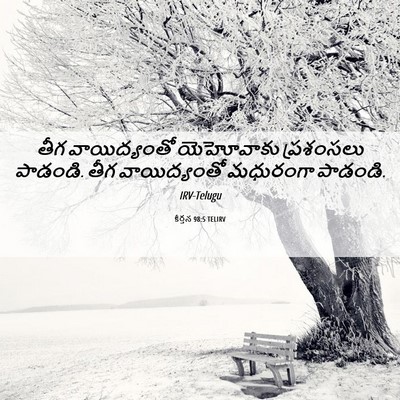 Picture 06 - కీర్తన 98:5 TELIRV - తీగ వాయిద్యంతో - Bible Verse Picture