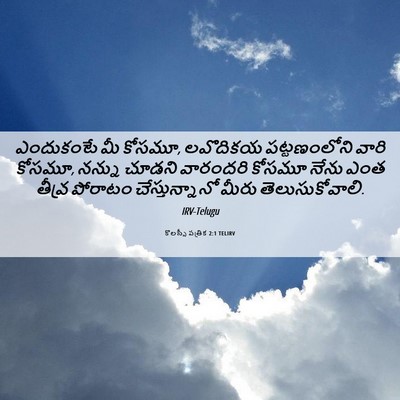 Picture 06 - కొలస్సీ పత్రిక 2:1 TELIRV - ఎందుకంటే మీ కోసమూ, - Bible Verse Picture