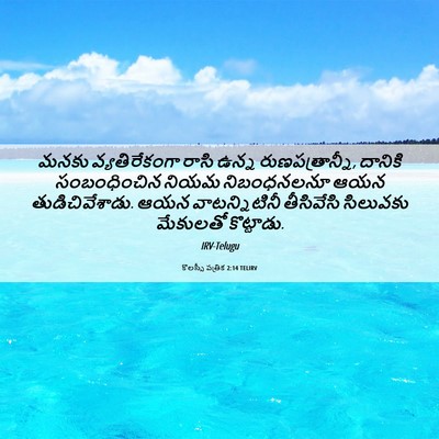 Picture 06 - కొలస్సీ పత్రిక 2:14 TELIRV - మనకు వ్యతిరేకంగా - Bible Verse Picture