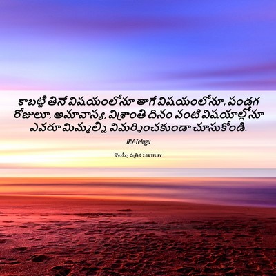 Picture 06 - కొలస్సీ పత్రిక 2:16 TELIRV - కాబట్టి తినే - Bible Verse Picture