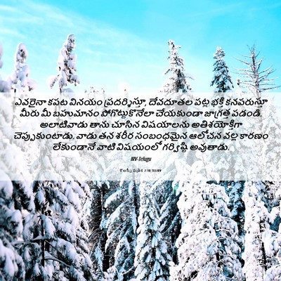 Picture 06 - కొలస్సీ పత్రిక 2:18 TELIRV - ఎవరైనా కపట వినయం - Bible Verse Picture