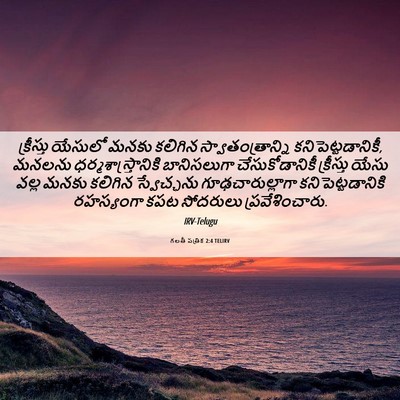 Picture 06 - గలతీ పత్రిక 2:4 TELIRV - క్రీస్తు యేసులో - Bible Verse Picture
