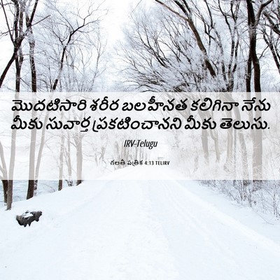 Picture 06 - గలతీ పత్రిక 4:13 TELIRV - మొదటిసారి శరీర - Bible Verse Picture