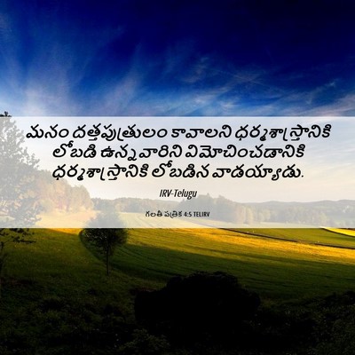 Picture 06 - గలతీ పత్రిక 4:5 TELIRV - మనం దత్తపుత్రులం - Bible Verse Picture