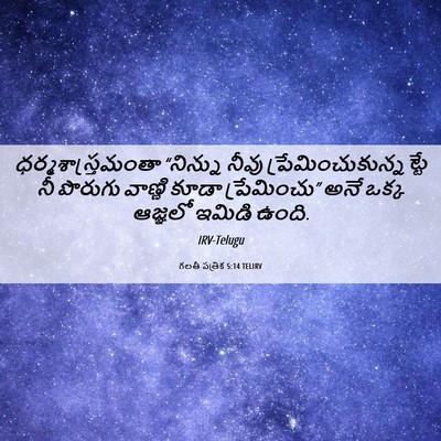 Picture 06 - గలతీ పత్రిక 5:14 TELIRV - ధర్మశాస్త్రమంతా - Bible Verse Picture