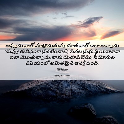 Picture 06 - జెకర్యా 1:14 TELIRV - అప్పుడు నాతో - Bible Verse Picture