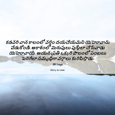 Picture 06 - జెకర్యా 10:1 TELIRV - కడవరి వాన కాలంలో - Bible Verse Picture