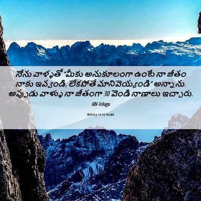 Picture 06 - జెకర్యా 11:12 TELIRV - నేను వాళ్ళతో - Bible Verse Picture