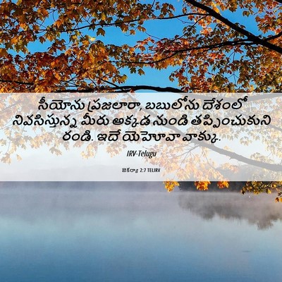 Picture 06 - జెకర్యా 2:7 TELIRV - సీయోను ప్రజలారా, - Bible Verse Picture