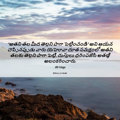 Picture 06 - జెకర్యా 3:5 TELIRV - “అతని తల మీద - Bible Verse Picture